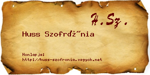Huss Szofrónia névjegykártya